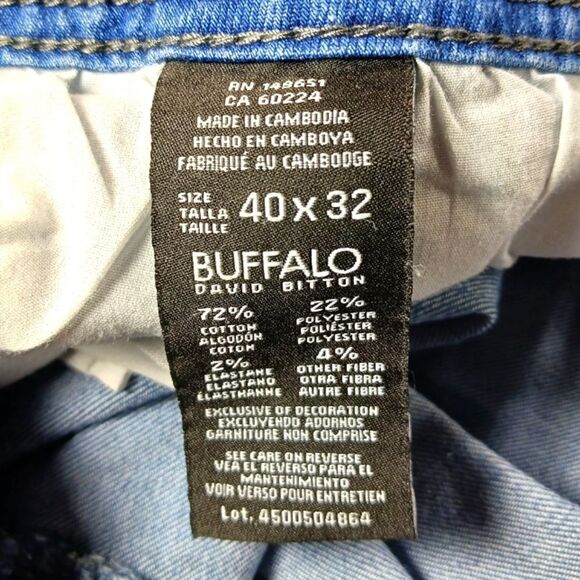 Buffalo  David Button Axel Slim Stretch Denim Jeans 5 Pocket Men's 40x32-*(31)** - Picture 6 of 13